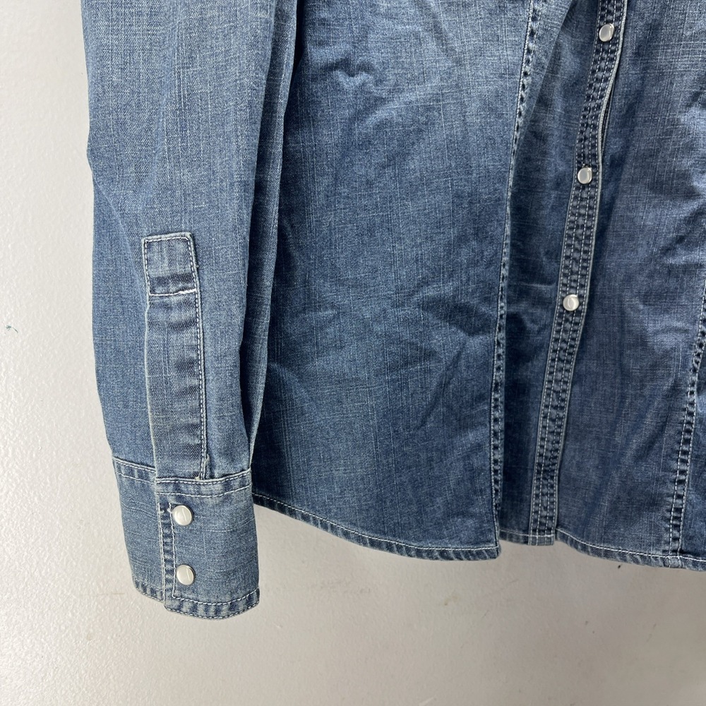 Vintage Harley Davidson Women's Large Pearl Snap Western Long Sleeve Button Up - Picture 5 of 14